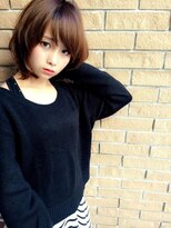 トゥーリ 長崎住吉店(tuuli)&nbsp;大人可愛い20代30代40代黒髪前下がりひし形小顔ボブ丸みショート