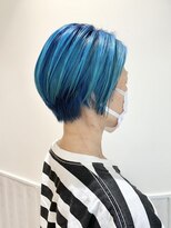 ネオリーブソラ 相模大野店(Neolive sola)&nbsp;ショートヘア/ブリーチカラー/シアンブルー