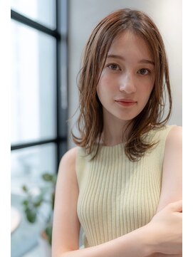 ケアリー 流山おおたかの森(Carelly) 大人かわいい前髪セシルカットココアブラウンフリンジウェーブ