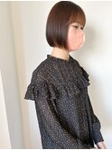 "久保田"ミニボブ丸みボブインナーカラーデザインカラー顔まわり