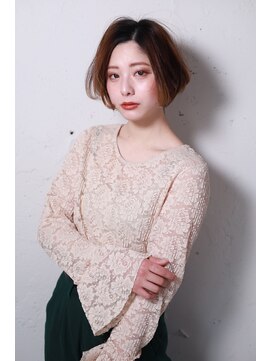 アディクト 東陽町西口(addict) ふんわり柔らかセンターパート＿ブラウン＿ボブ［東陽町］