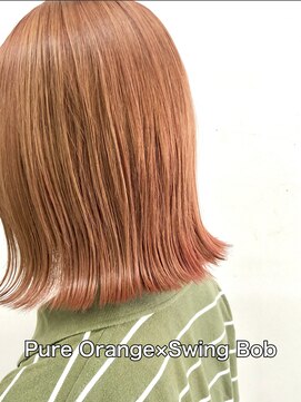 フレンズ 環状通東店(friend's) ピュアオレンジ 外はねボブ 韓国風 8