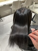 ロンドメリア 天神大名店(Lond Melia) ★グレージュカラー斜めバングデザインカラーシルキー ベージュ