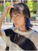 外ハネボブ×インナーカラーブルー◎