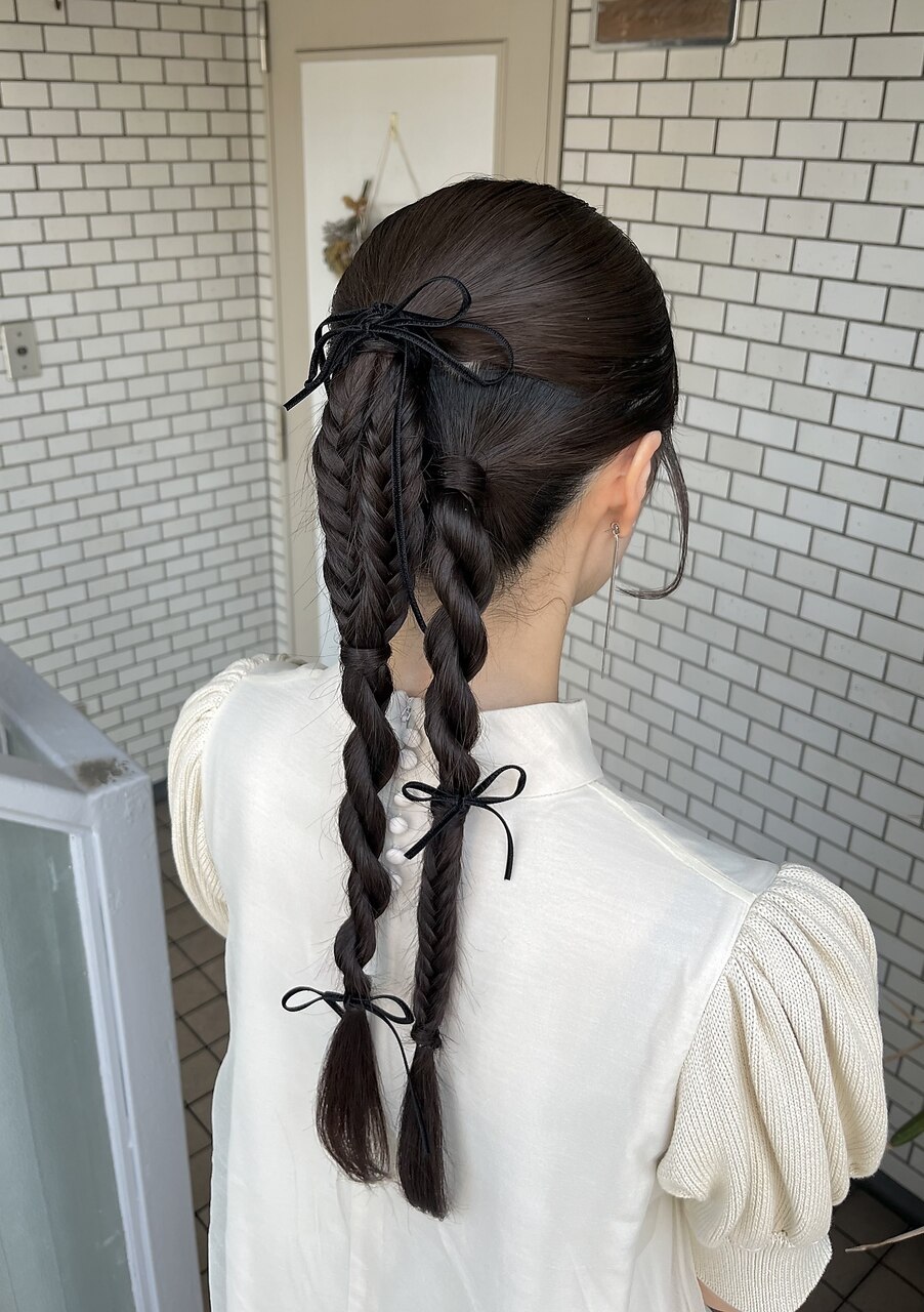 hirondelle et pepin K18 三つ編みリング hirondelle 三つ編みリング