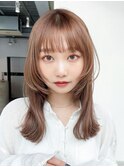 美髪ホワイトブロンドくびれヘア顔周りレイヤーロング_9541