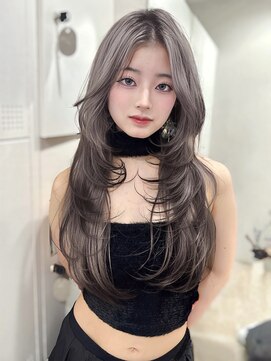 ロンドガーネット 池袋(Lond garnet) ミニウルフレイヤーカット顔周り前髪韓国ミディアムロング/池袋