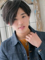 メンズヘア ビーセカンド 草加店(MENS HAIR B-2) 斜めバングアッシュブラック社会人マッシュY草加