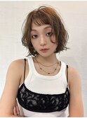 ★ボブパーマデジタルパーマナチュラルブラウン前髪