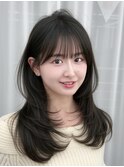 顔周り　前髪　 レイヤーカット　韓国ヘア　透明感カラー &nbsp;&nbsp;