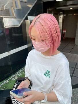  fit stand 千葉/ショートボブ/カット/パーマ/ダブルカラー/トリートメント/縮毛矯正 イメチェン/ピンクベージュ/アンブレラカラー[千葉]