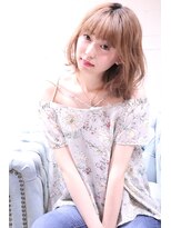 ホラン(HoLan)&nbsp;【HoLan】Sweetミルクティーカラーx前下がりボブxラフカール