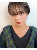 マニッシュ　ネイビーカラー　シアーグレージュ　ショート