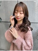 ゆるふわ/セミロング/シースルバング