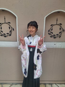 ランコントレ 千代 袴のお着付けとヘアセット