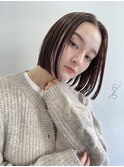 20代30代大人可愛い★小顔カット前下がりボブ切りっぱなしボブ