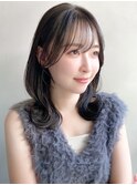 セミディモテ髪似合わせカットサイドバングシースルーバング