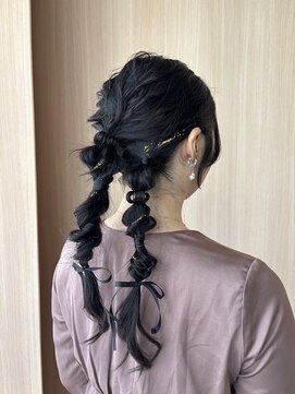 オン キャナルシティ博多前店(on) 【中里恵梨】ヘアセット/ツインヘア/編みおろし/参列ヘア