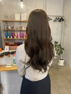 シェル 津山の手店(shel) オリーブカラー暗髪艶髪髪質改善