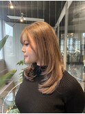 ミルクティーカラー　レイヤーカット