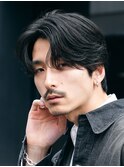 緩め波巻きスパイラルパーマシャドウパーマメンズセンターパート