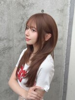 ロムーク 表参道(LOMKH)&nbsp;小顔ロングレイヤーカット顔周り春ハッシュカット透明感カラー