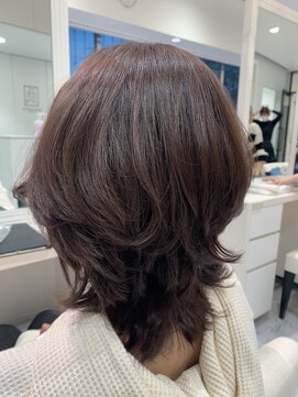 レ セゾン(Les Saisons) ハイライトで立体感を出したウルフミディ