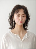 20代30代大人可愛いロングウルフくせ毛風パーマブラウン