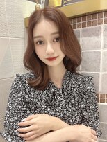 ロンドローズ 名古屋(Lond damaskRose)&nbsp;チョコレート 切りっぱなし イヤリングカラー 韓国ヘア 顔周り2