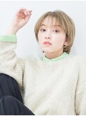 大人ショート/ホワイトベージュ/シースルーバング/[新宿]