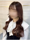 《chihina》ピンクブラウン/艶カラー/前髪/韓国/レイヤーロング