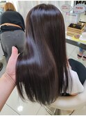 30代40代髪質改善ココアブラウン艶感ストレート透明感赤み消し