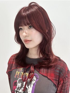 チル 福井駅前店(Chill) 福井 駅前 レッドカラー 韓国風くびれヘア レイヤーカット