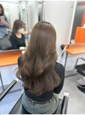 ブリーチなしダブルカラーレイヤーカットミルクティーベージュ