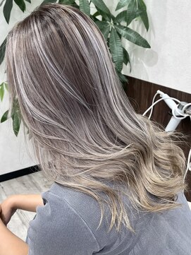 ベルヘアーデザイン 堺東(Belle hair Design) バレイヤージュシャドールーツイルミナカラーグレージュ堺東