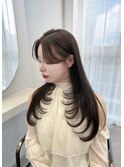 【RINA】ハッシュカット×ブリーチなしシナモングレージュ