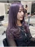 ラベンダーグレージュ レイヤーカット 韓国ヘア  ワンホン
