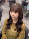 コテ巻き風パーマ/ヘーゼルブラウン/ココアグレージュ