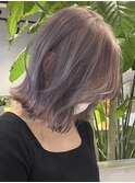 渋谷ダブルカラータッセルボブラベンダーベージュアッシュカラー