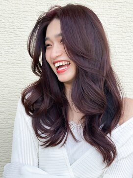 チェリーレッド バーガンディ/ハイレイヤーウルフ/セミロング