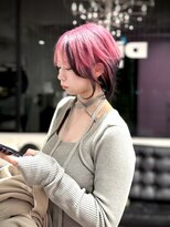 ディーカヘアーセンダイ(Di KA HAIR sendai)&nbsp;ホワイトピンク×ブラックルーツカラー