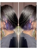 【at tee...】ミニボブ×インナーカラー×ブルーバイオレット