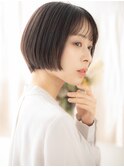 ★シースルーバング小顔ひし形ショート黒髪ミニボブ30代40代★2