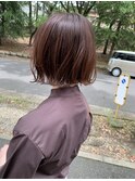 ピンクブラウン/ボブ/髪質改善カラー