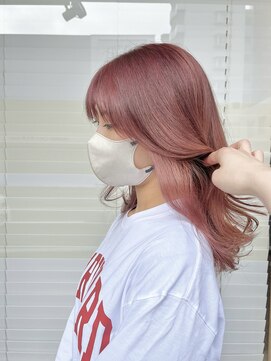 センカンドハウス(hair studio 2nd House) ブリーチ2回、ピンク