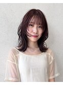 ブリーチなし暖色ブラウン♪顔まわりカット 暖色カラー
