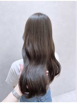 ロンド レア 天神大名店(Lond Le’a) ブリーチなし透明感カラー暗髪オリーブグレージュ韓国レイヤー