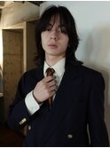 メンズボブウルフメンズミディアムレイヤーカットメンズウルフ