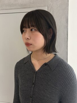 ヨーク(YOKE) 【YOKE】くびれボブオリーブグレージュ顔周りカット透明感カラー