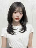 【NOA】大人韓国シースルー透明感暗髪シースルーバング